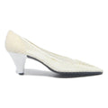 VOGELE Womens Pointed Toe White Synthetic Kitten Heels UK 7 Classic Elegant