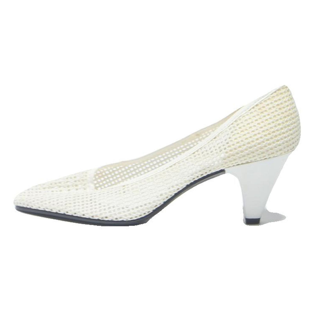 VOGELE Womens Pointed Toe White Synthetic Kitten Heels UK 7 Classic Elegant