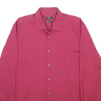 BOSS HUGO BOSS Mens Red Plain Shirt L Cotton Blend Formal Button Closure