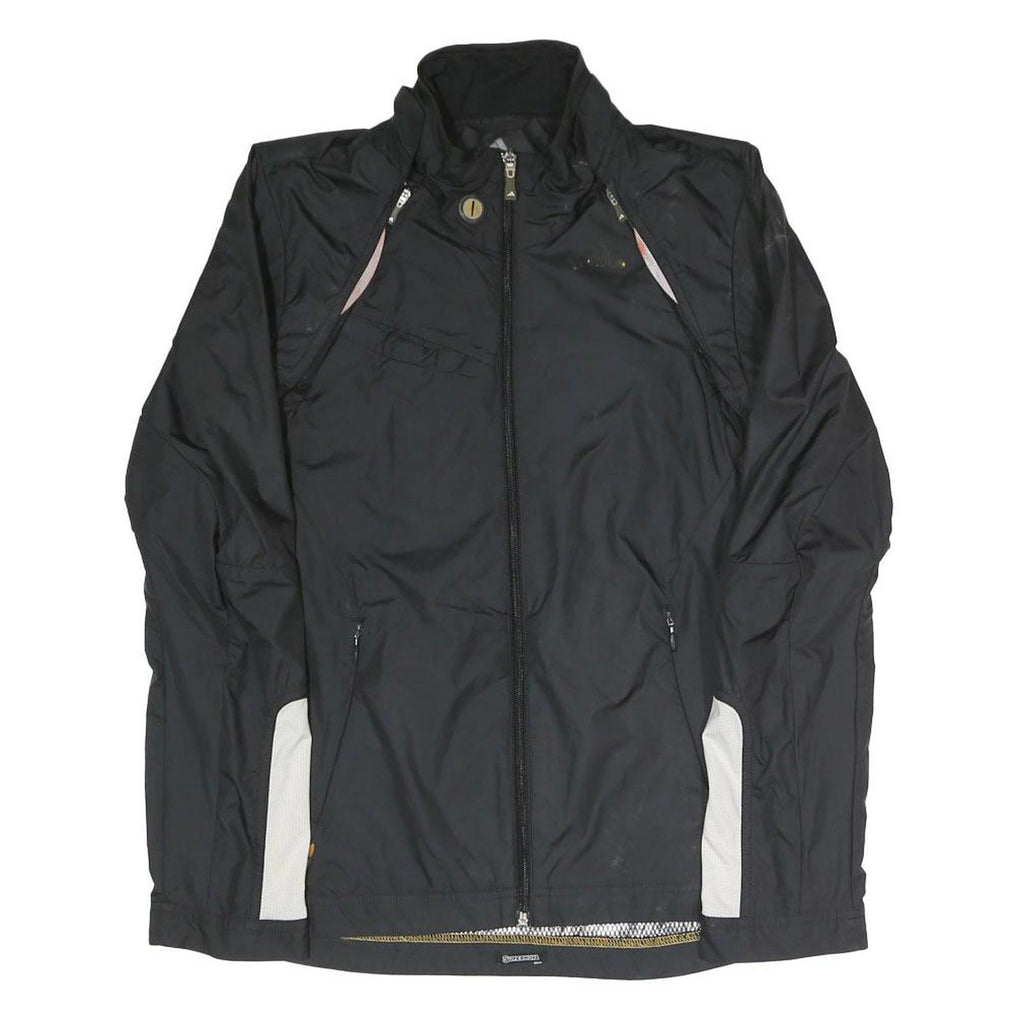 ADIDAS Womens Black Polyester Blend Zip Jacket XS Plain Lightweight Sportswear