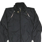 ADIDAS Womens Black Polyester Blend Zip Jacket XS Plain Lightweight Sportswear
