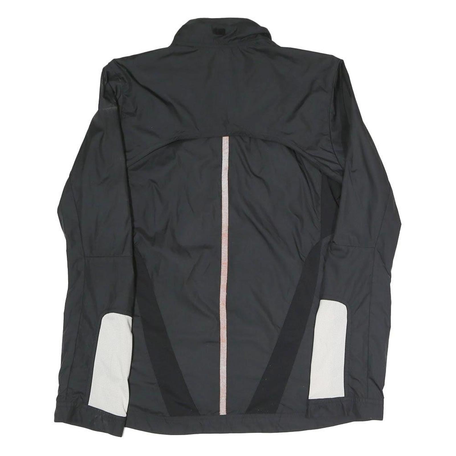 ADIDAS Womens Black Polyester Blend Zip Jacket XS Plain Lightweight Sportswear