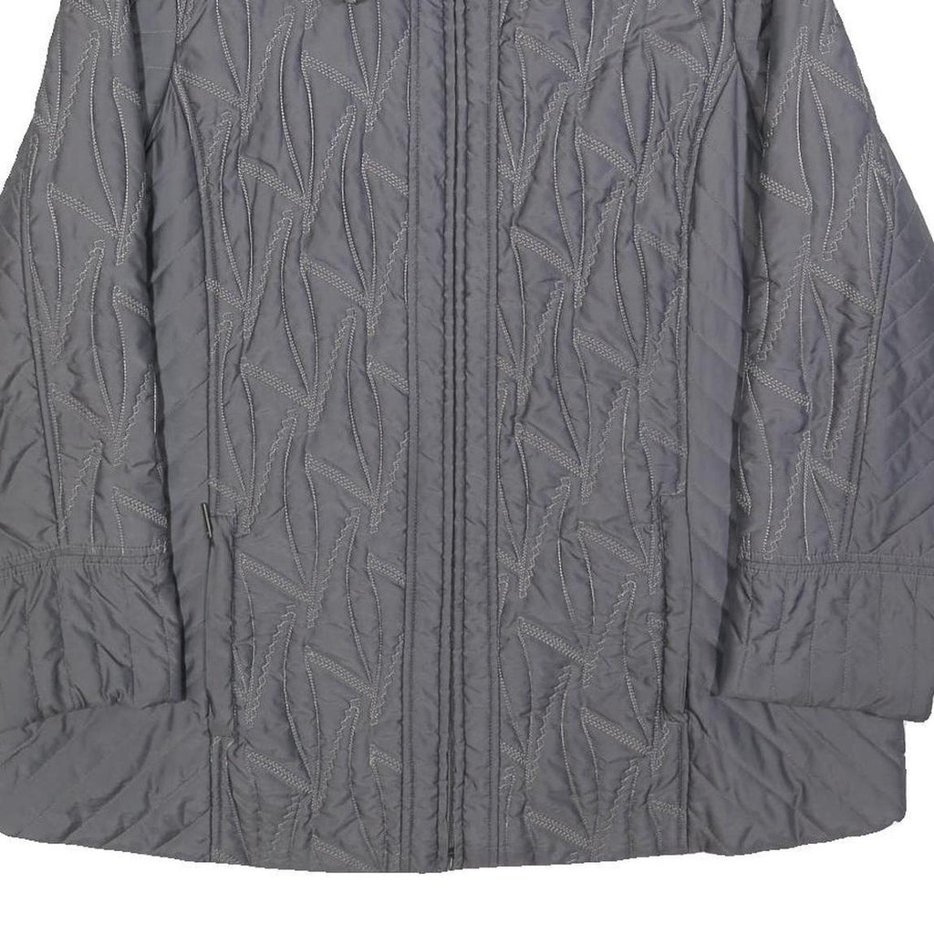 KINGFIELD Womens Grey L Polyester Quilted Jacket Zip Fastening Lightweight