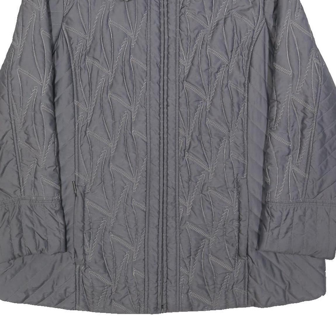 KINGFIELD Womens Grey L Polyester Quilted Jacket Zip Fastening Lightweight