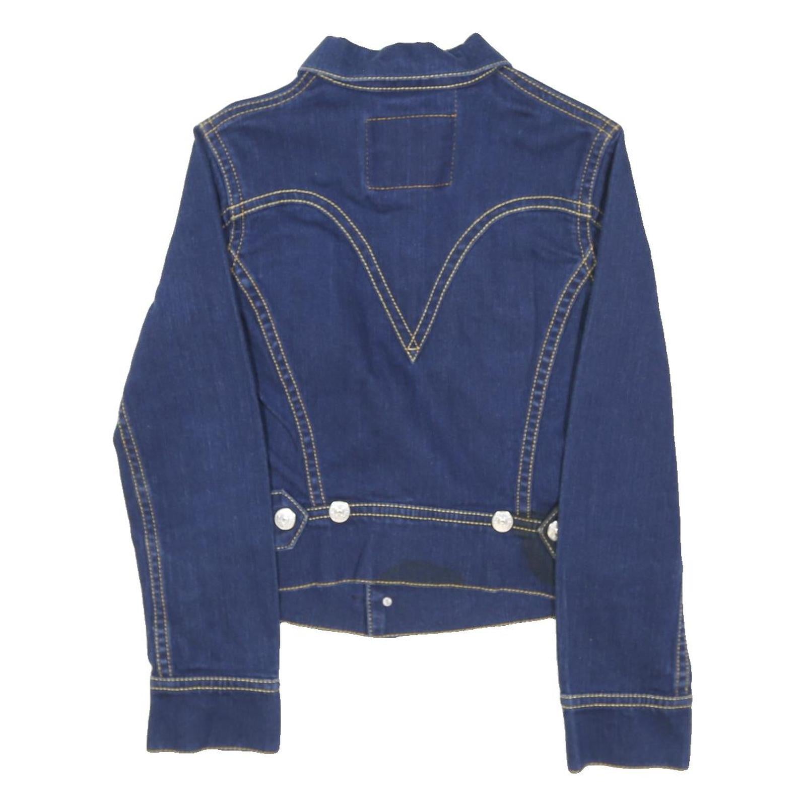 LEVI'S Womens Blue Denim Jacket S Twill Classic Button Closure