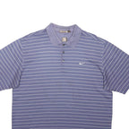 NIKE Mens Blue Striped Short Sleeve Polo Shirt XL Cotton Blend Casual