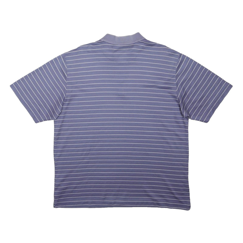 NIKE Mens Blue Striped Short Sleeve Polo Shirt XL Cotton Blend Casual