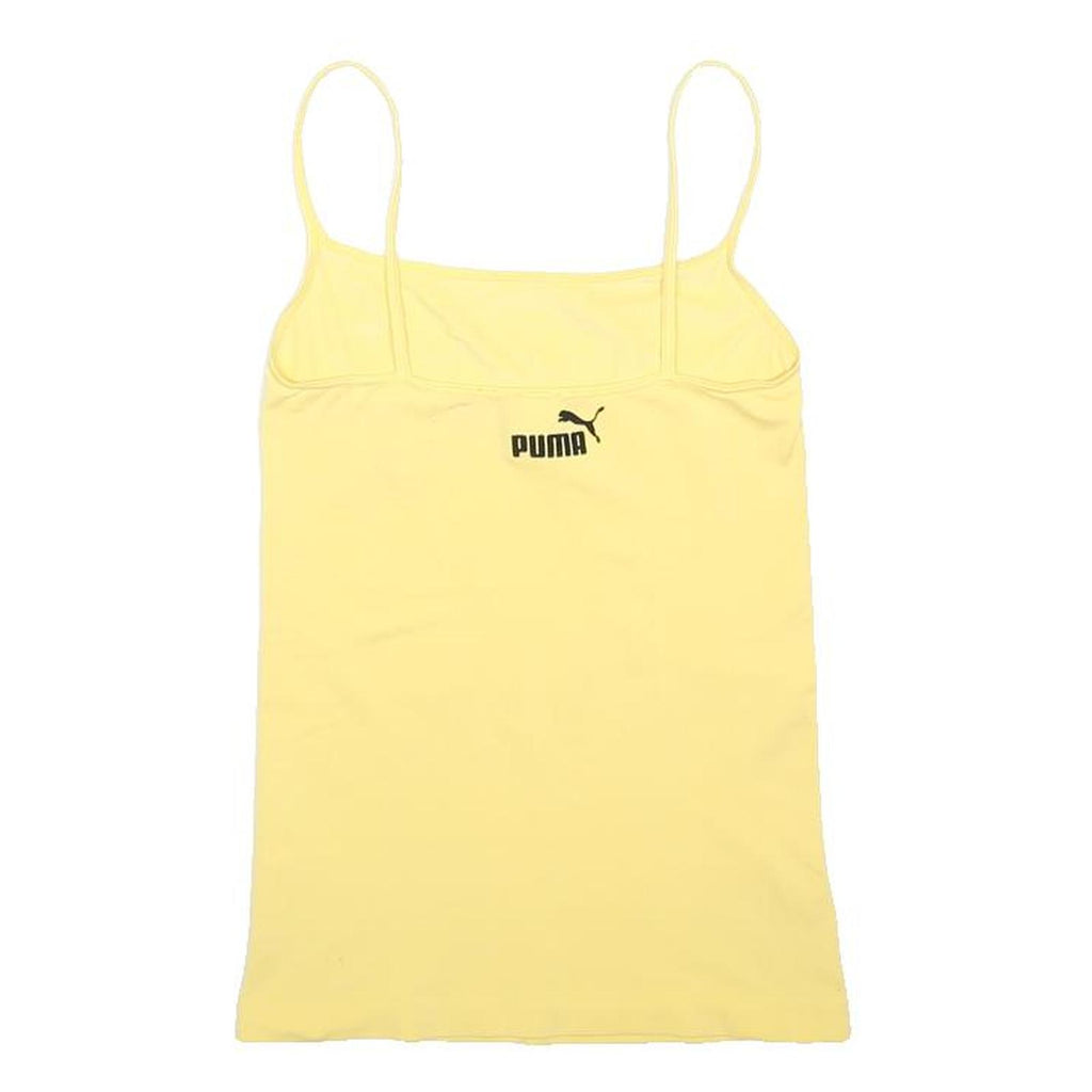 PUMA Womens Yellow S Vest Short Sleeve Scoop Neck Lightweight Casual