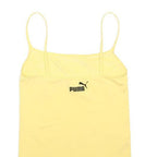 PUMA Womens Yellow S Vest Short Sleeve Scoop Neck Lightweight Casual