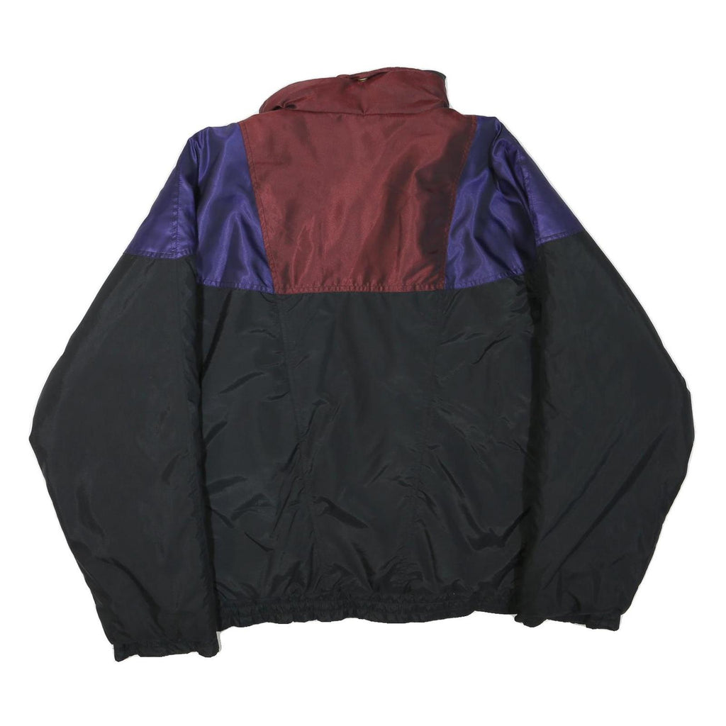 MCGREGOR Mens Black & Burgundy & Purple Colourblock Nylon Zip Jacket L Polyester
