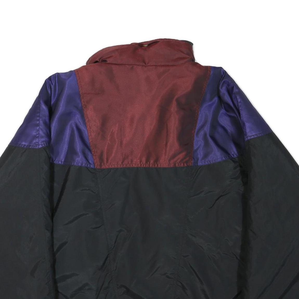 MCGREGOR Mens Black & Burgundy & Purple Colourblock Nylon Zip Jacket L Polyester