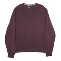 CHAPS Mens Maroon Plain Cotton Jumper Crew Neck Basic Knit 2XL Classic