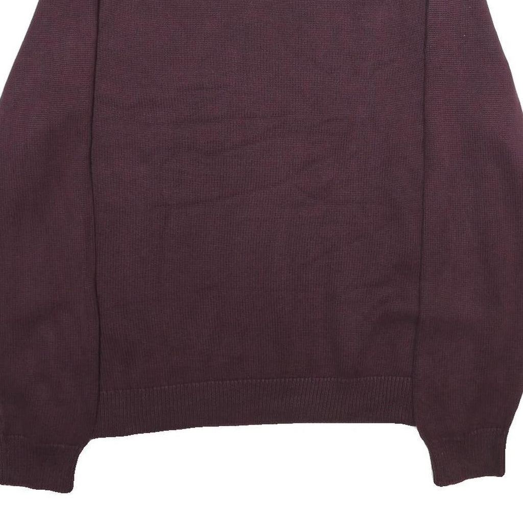 CHAPS Mens Maroon Plain Cotton Jumper Crew Neck Basic Knit 2XL Classic