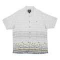 WOOLRICH Mens White & Blue Printed Cotton Blend Shirt L Holiday Casual Relaxed