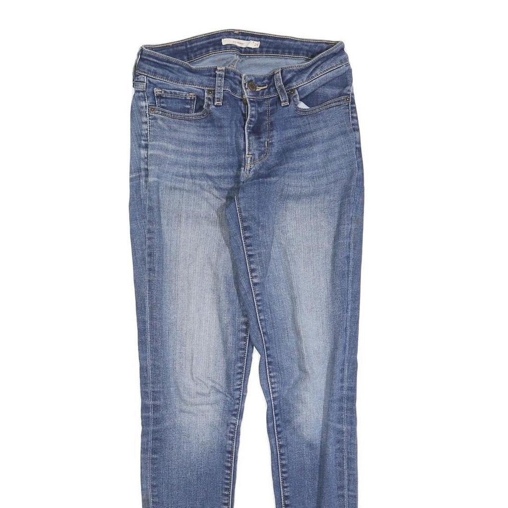 LEVI'S 711 Womens Slim Blue Denim Jeans Cotton Blend W24 L30 Stylish Zip