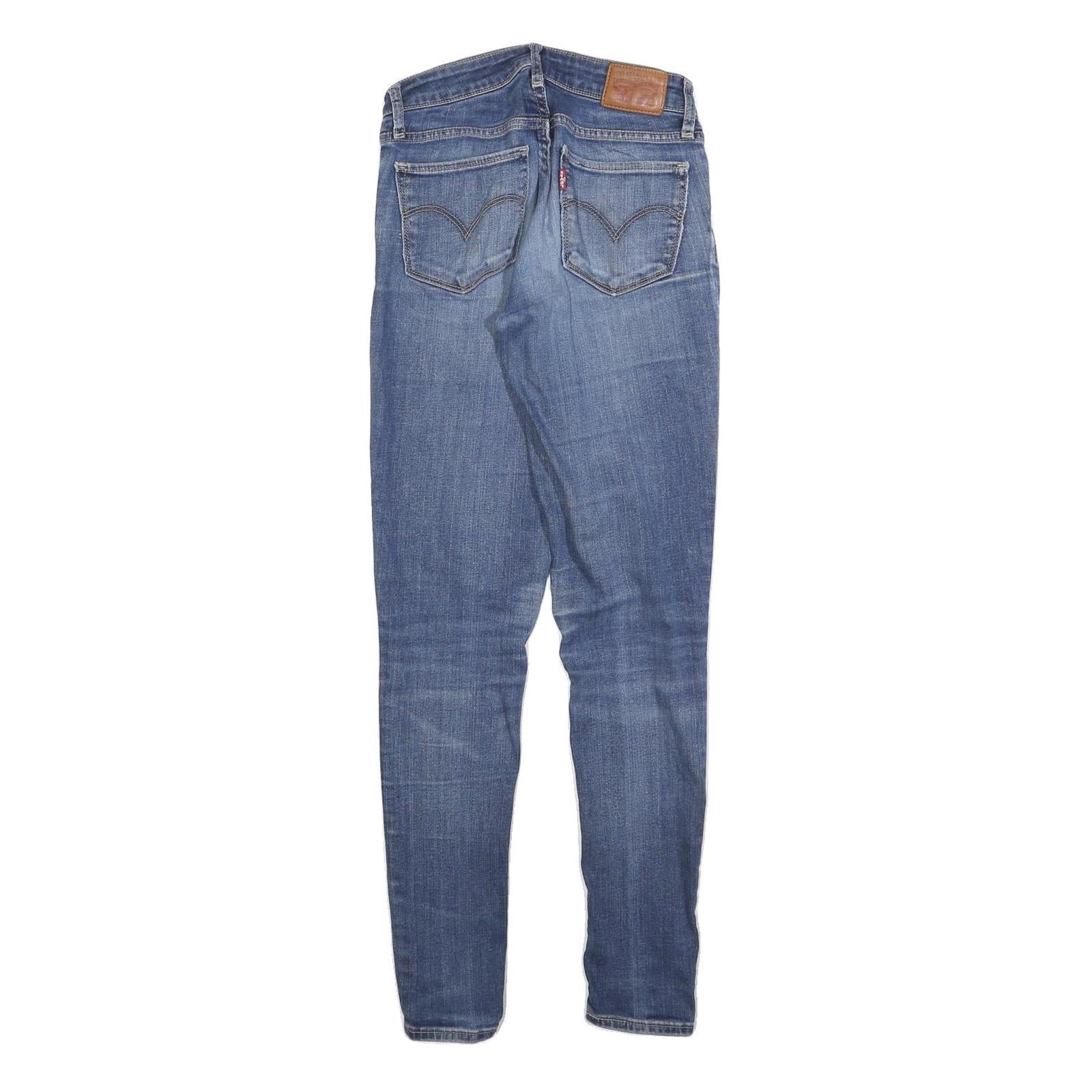 LEVI'S 711 Womens Slim Blue Denim Jeans Cotton Blend W24 L30 Stylish Zip