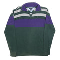 TOMMY HILFIGER Boys Green & Purple Patterned Cotton Jumper Half Zip Chunky Knit