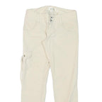 GUESS Womens Cotton Blend White Slim Straight Trousers W28 L26 Casual Denim