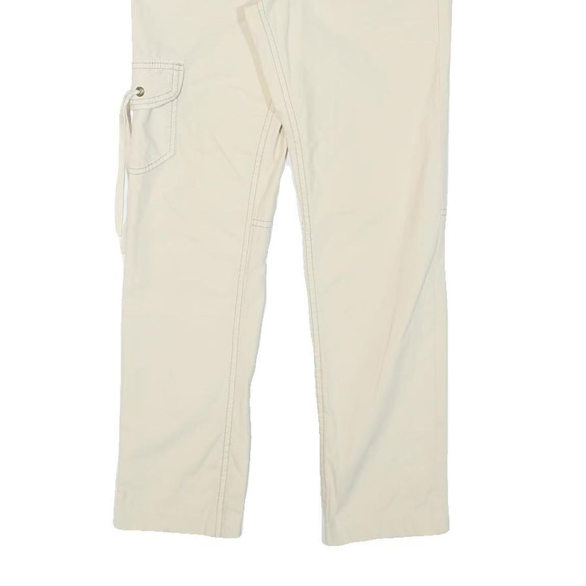 GUESS Womens Cotton Blend White Slim Straight Trousers W28 L26 Casual Denim