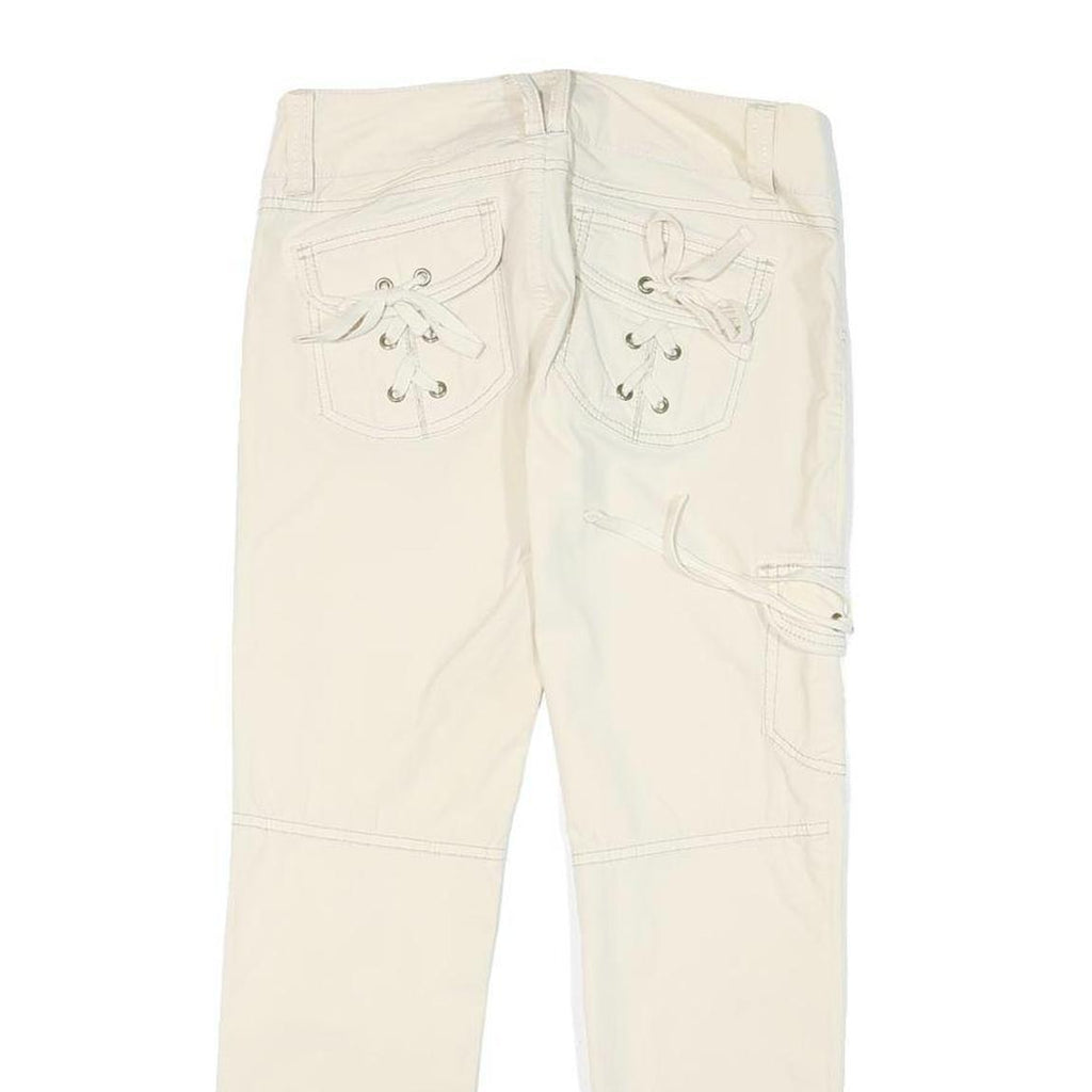 GUESS Womens Cotton Blend White Slim Straight Trousers W28 L26 Casual Denim