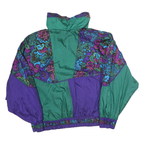 OTELLO PELLO Mens Green & Purple Patterned Zip Jacket S Polyester Retro