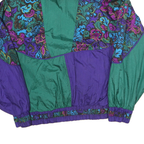 OTELLO PELLO Mens Green & Purple Patterned Zip Jacket S Polyester Retro