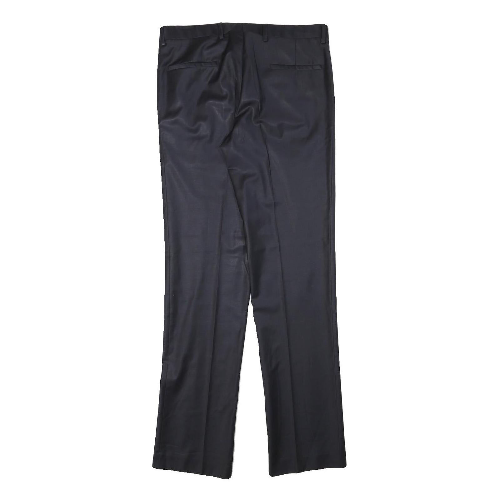 DKNY Mens Wool Blend Black Regular Fit Straight Trousers W32 L33 Elegant