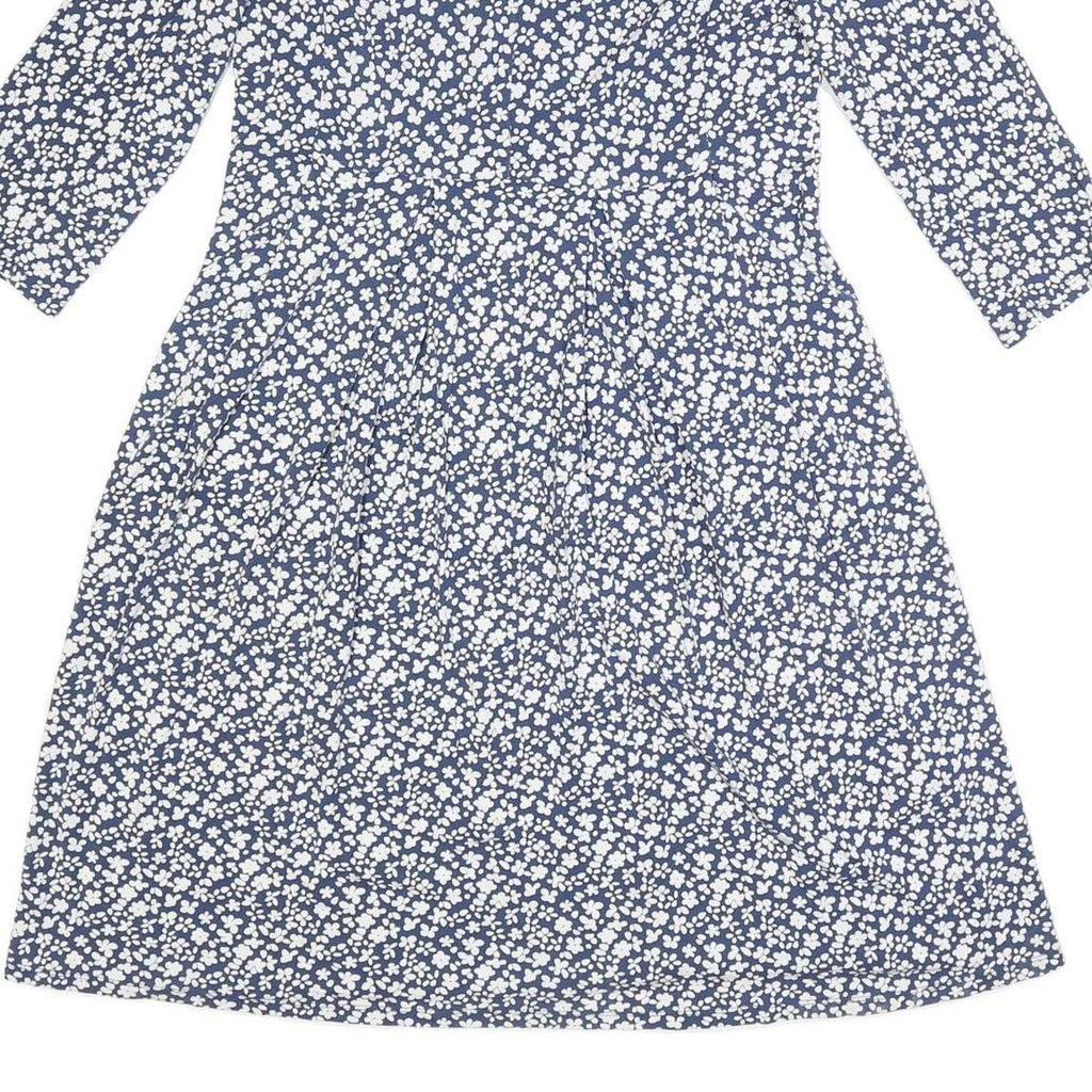 WEEKEND MAX MARA Womens Blue & White Floral Day Dress Viscose Blend 3/4 Sleeve