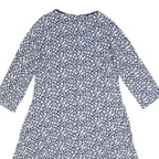 WEEKEND MAX MARA Womens Blue & White Floral Day Dress Viscose Blend 3/4 Sleeve