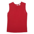 LAURA ASHLEY Womens Red Sleeveless Round Neck Plain Top M Rayon Jersey