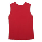 LAURA ASHLEY Womens Red Sleeveless Round Neck Plain Top M Rayon Jersey