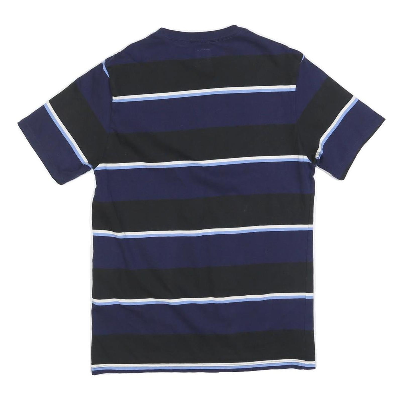 LEVI'S Mens Blue & Black Striped T-Shirt S Short Sleeve Crew Neck Casual Cotton