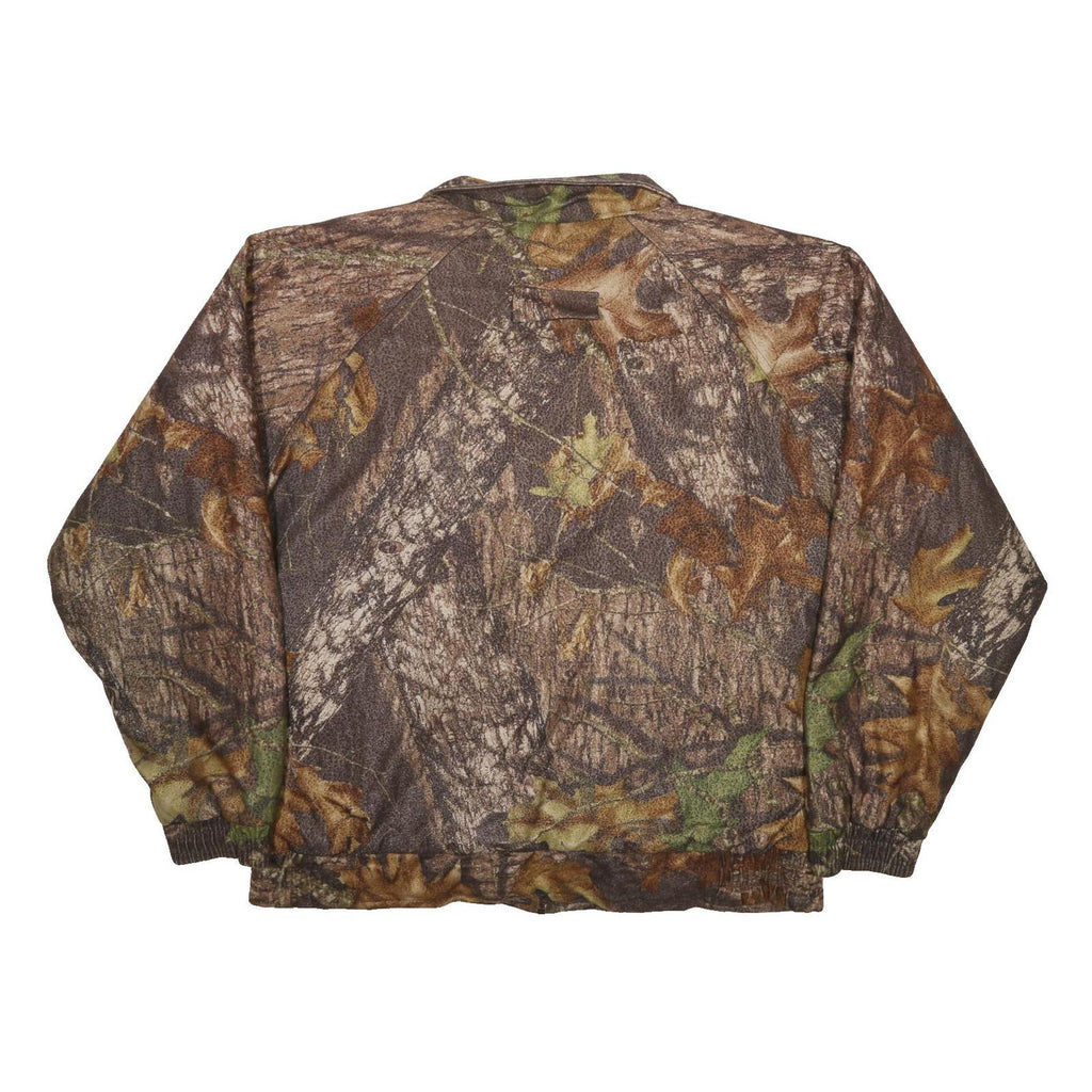 WOOLRICH Mens Brown Polyester Camouflage Zip Jacket L Outdoor Classic Fit