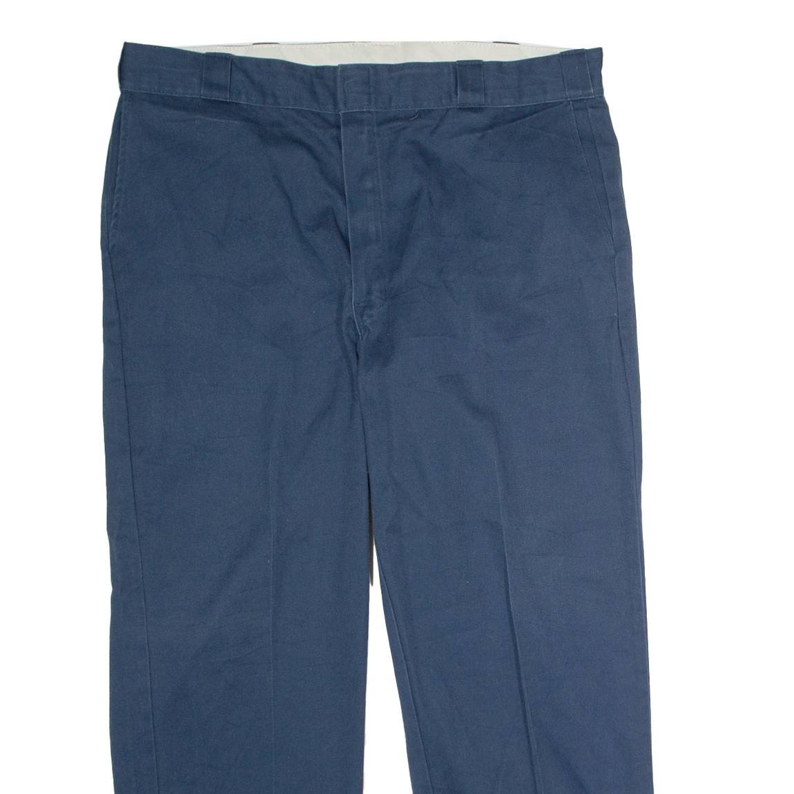 DICKIES Workwear Mens Twill Trousers Blue Regular Straight W40 L30