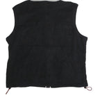 STARTER Mens Black & Grey Hooded Sleeveless Jacket XL Polyester Zip Hooded