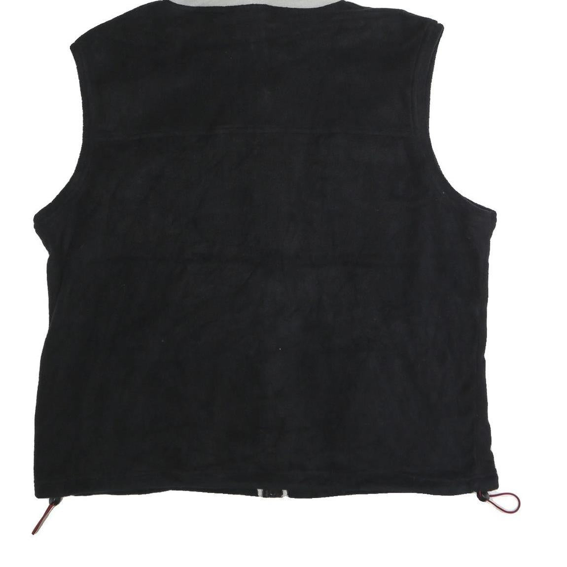 STARTER Mens Black & Grey Hooded Sleeveless Jacket XL Polyester Zip Hooded