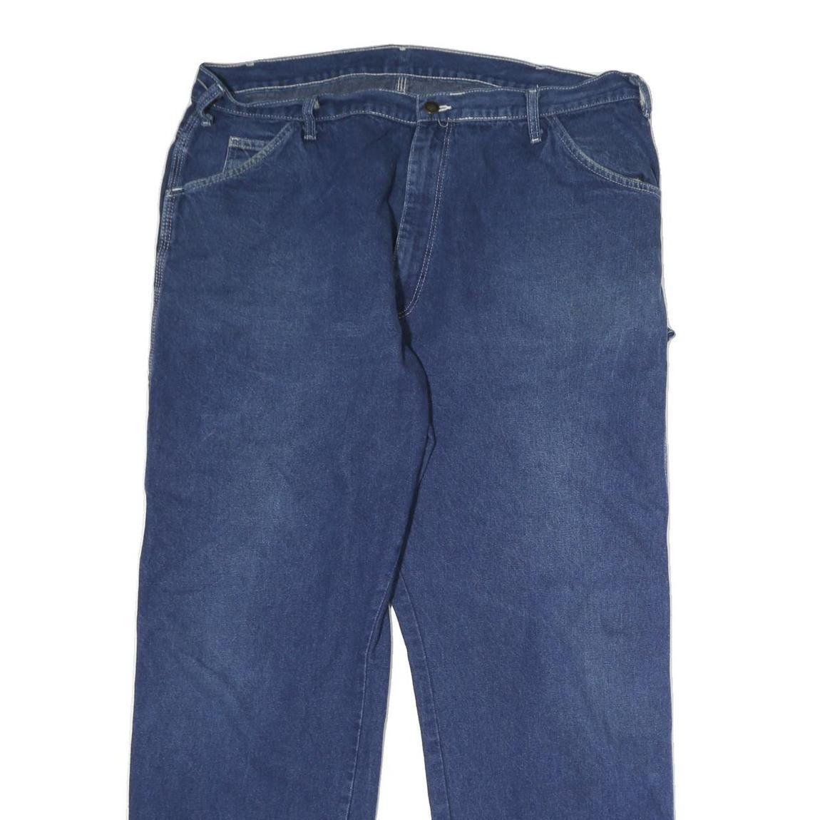 DICKIES Mens Jeans Blue Regular Straight Denim Medium W38 L33 Workwear Zip