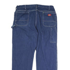 DICKIES Mens Jeans Blue Regular Straight Denim Medium W38 L33 Workwear Zip