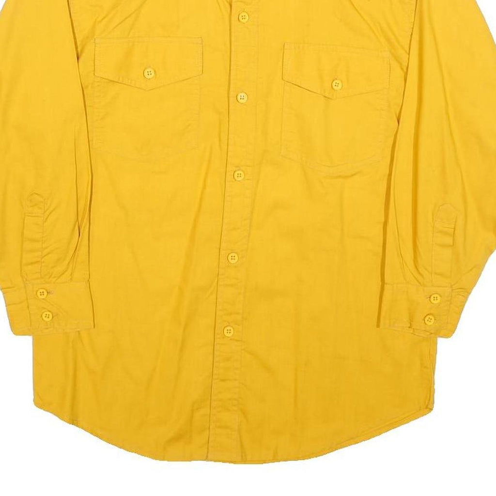 MOSKITO Boys Yellow Cotton Blend Casual Shirt L Button Front Long Sleeve