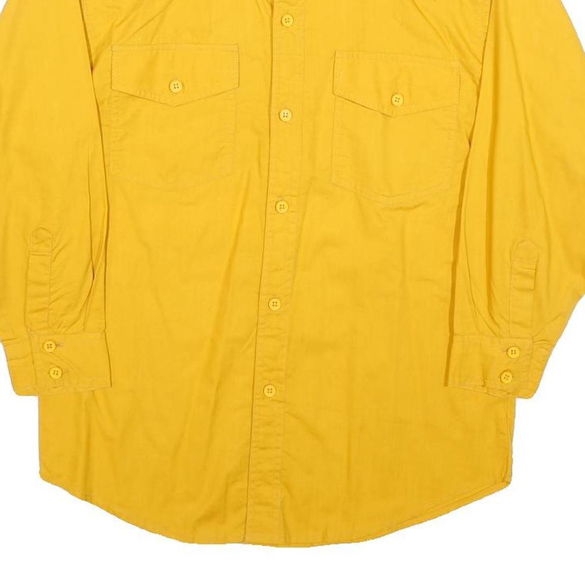 MOSKITO Boys Yellow Cotton Blend Casual Shirt L Button Front Long Sleeve