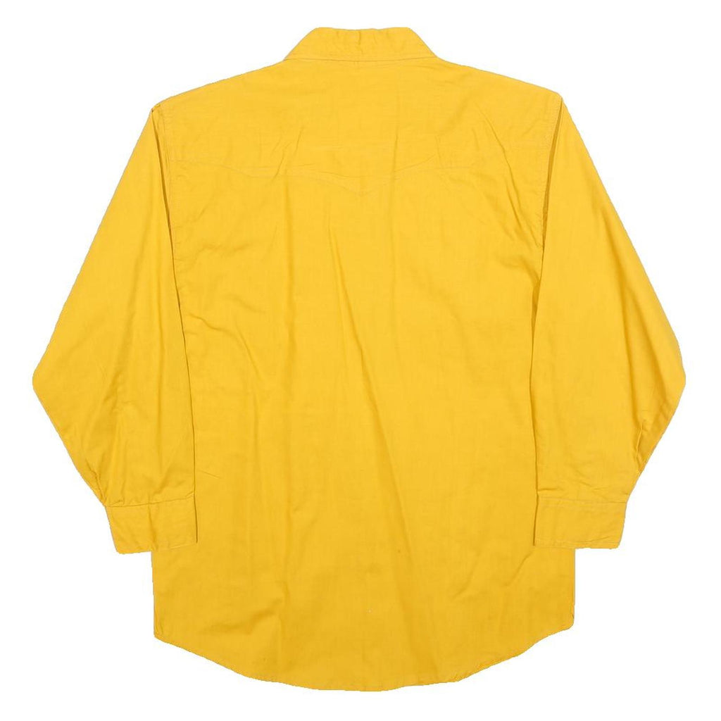 MOSKITO Boys Yellow Cotton Blend Casual Shirt L Button Front Long Sleeve