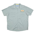 CINTAS Mens Blue Work Shirt XL Cotton Blend Short Sleeve Button Front