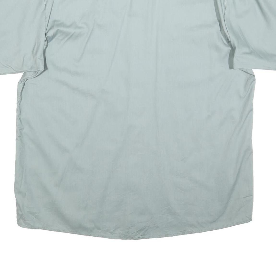 CINTAS Mens Blue Work Shirt XL Cotton Blend Short Sleeve Button Front