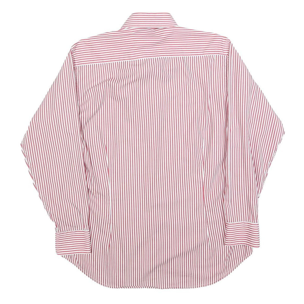 BEN SHERMAN Mens Red & White Striped Slim Fit Shirt L Formal Cotton Blend