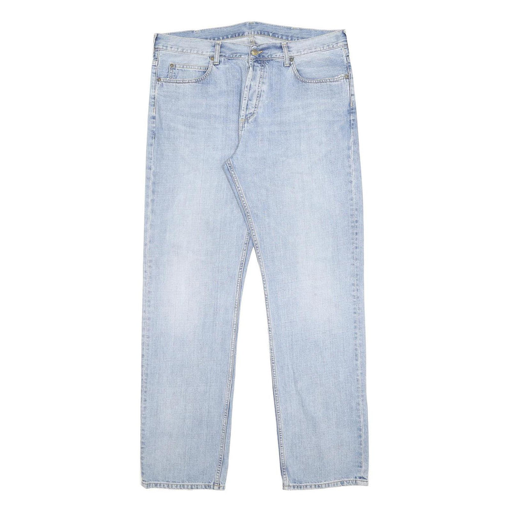 CARHARTT Mens Jeans Blue Regular Straight Denim Light W36 L34 Classic Casual