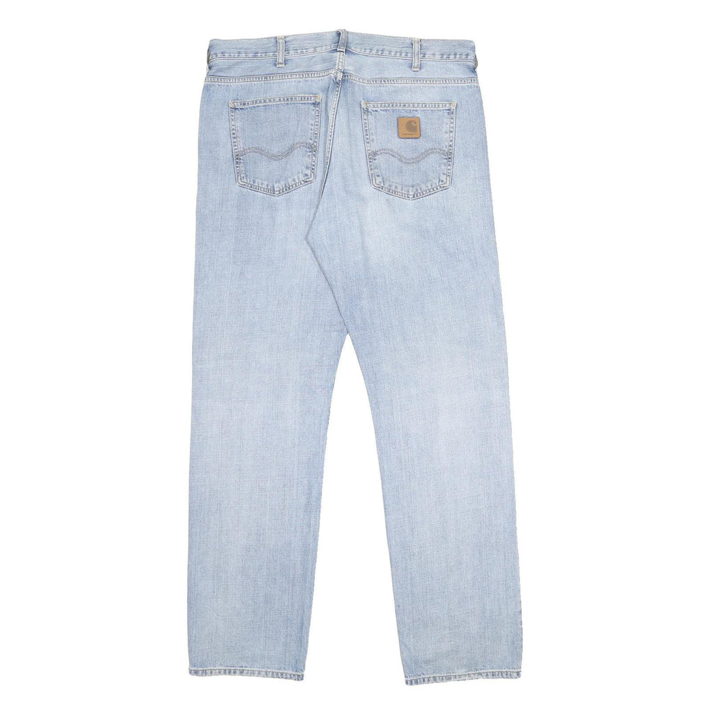 CARHARTT Mens Jeans Blue Regular Straight Denim Light W36 L34 Classic Casual