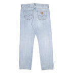 CARHARTT Mens Jeans Blue Regular Straight Denim Light W36 L34 Classic Casual