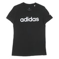 ADIDAS Womens Black & White Logo Graphic T-Shirt S Short Sleeve Crew Neck