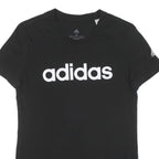 ADIDAS Womens Black & White Logo Graphic T-Shirt S Short Sleeve Crew Neck