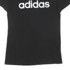 ADIDAS Womens Black & White Logo Graphic T-Shirt S Short Sleeve Crew Neck